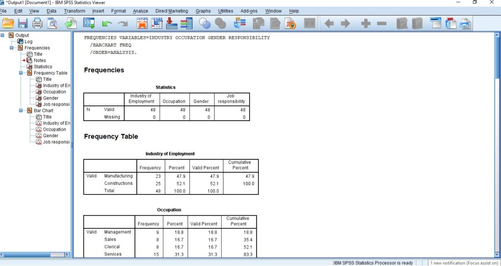 how to analyse descriptive statistics spss