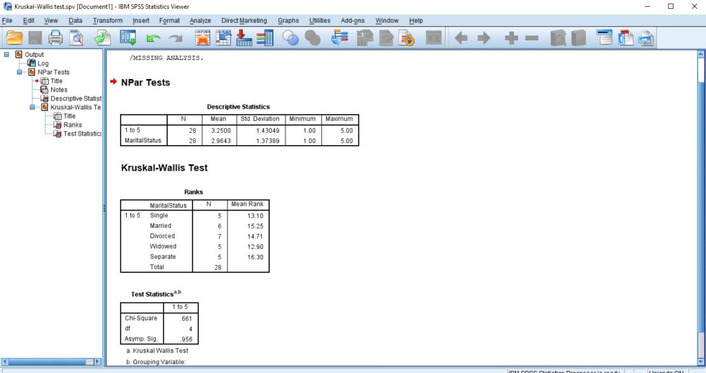 Kruskal Wallis Test 5 OnlineSPSS