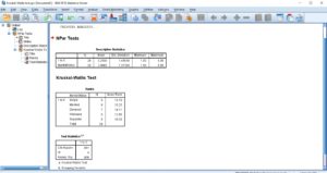 spss output for kruskal wallis test