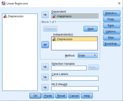 Regression Analysis in SPSS