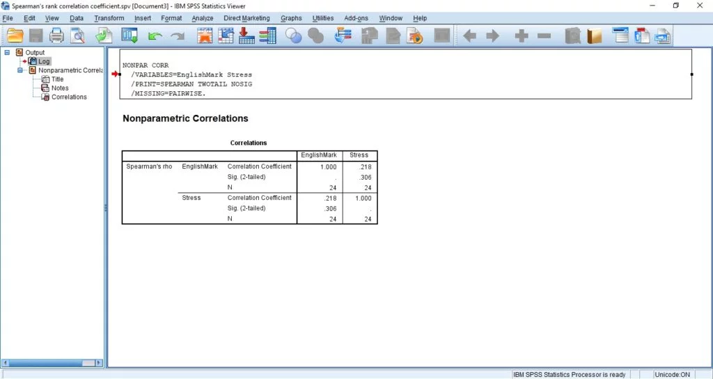 How to Run Spearman's Correlation test in SPSS