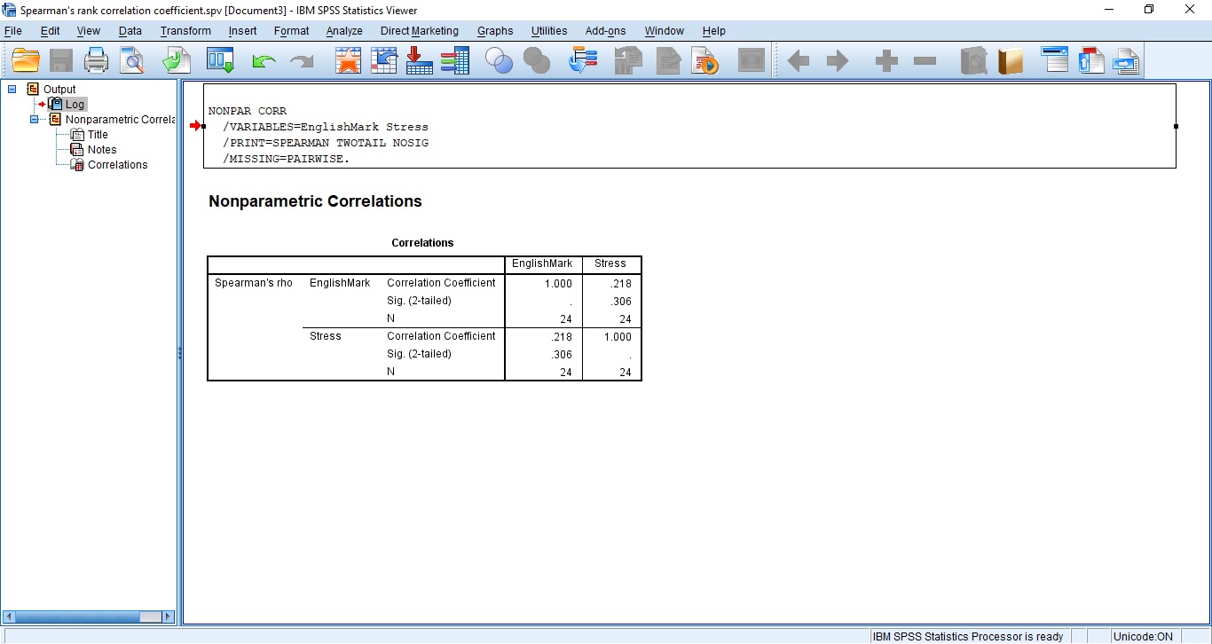 How to Run Spearman's Correlation test in SPSS